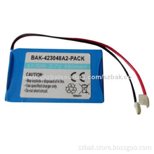 BAK 423048A2 3.7V/650mAh Li-ion Battery, Sized 4.2*30*48mm, Long Lifespan Cycles